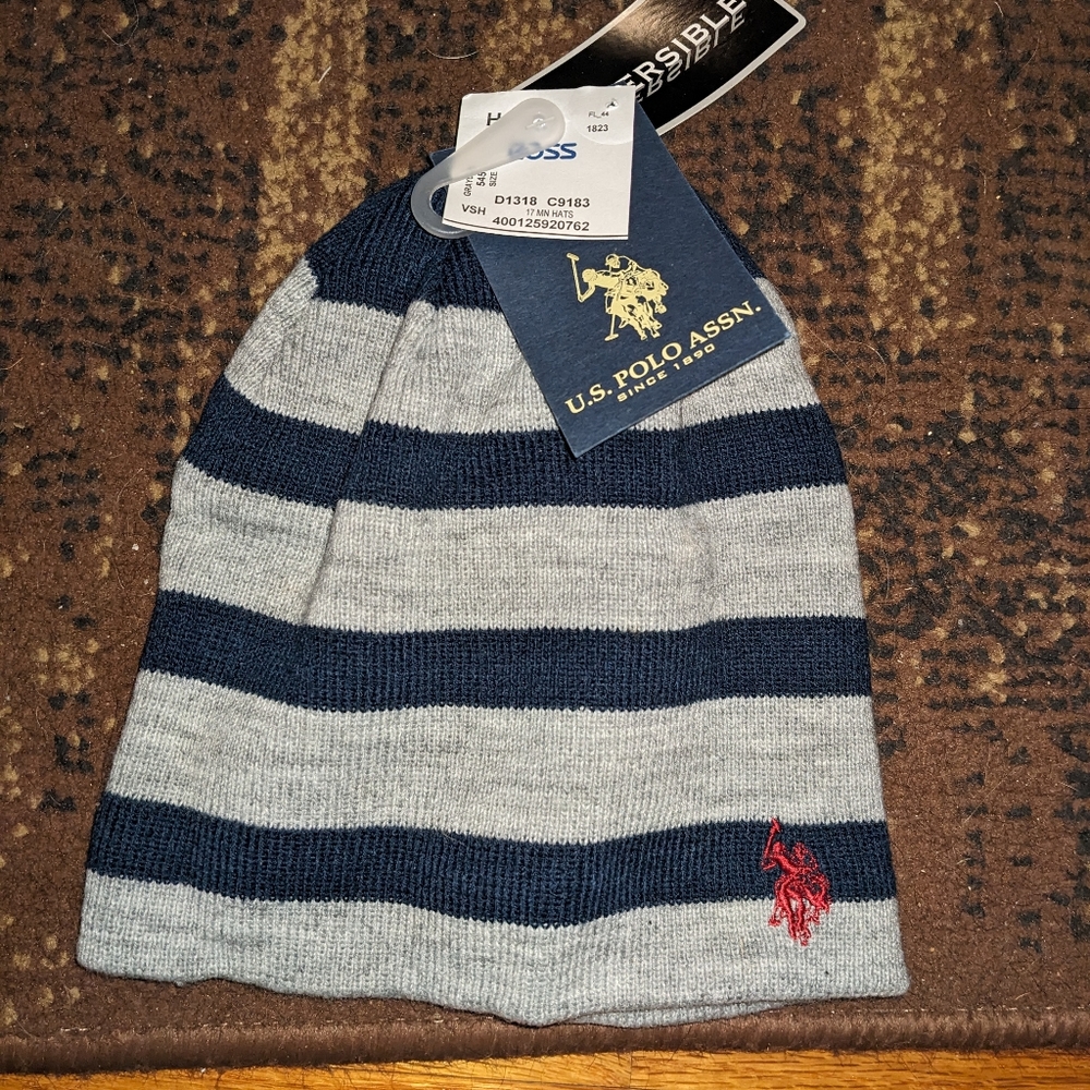 RALPH LAUREN® SKULL CAP | with FLAG POLO USA™ FLAG REVERSIBLE STRIPES HAT